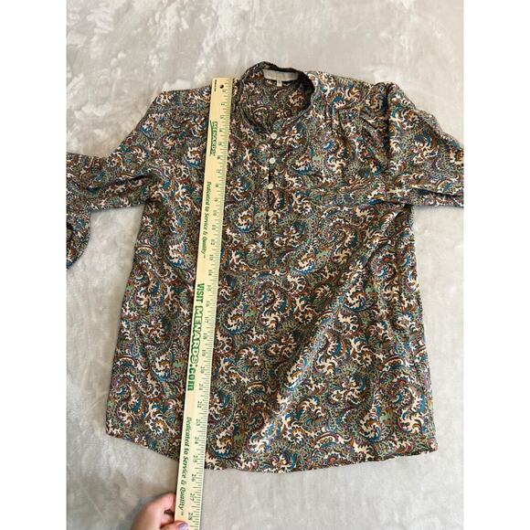 Vanessa Bruno Top Womens FR 38 US 6 Paisley Silk Blend Luxury Minimalist Preppy - Picture 11 of 12
